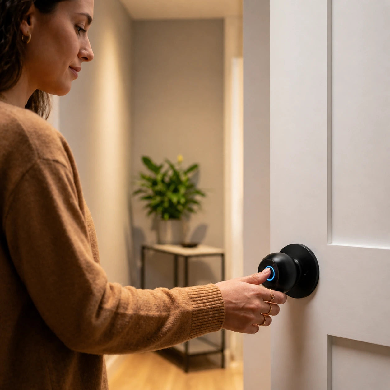 Smart Door Lock Knob With Fingerprint and App
