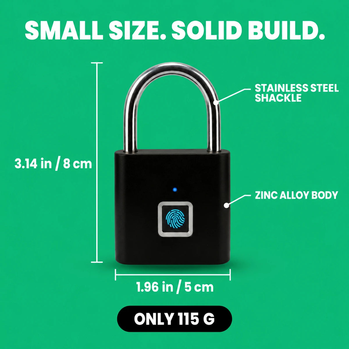 Waterproof Smart Fingerprint Padlock