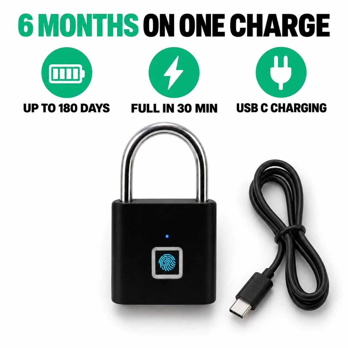 Waterproof Smart Fingerprint Padlock
