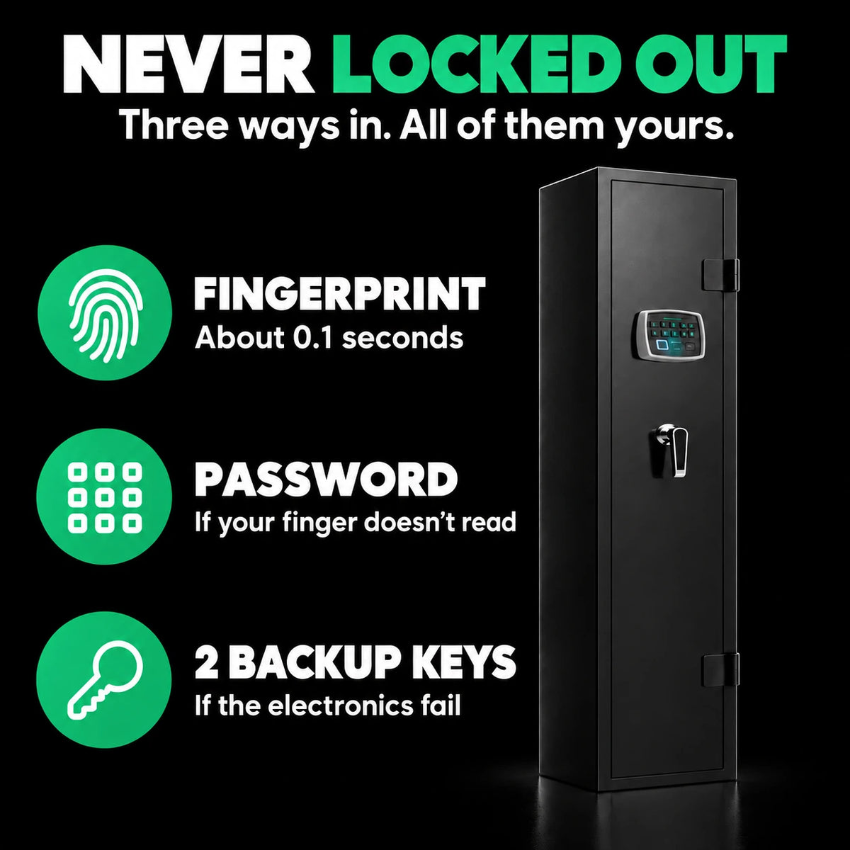 Biometric Rifle Gun Safe with Fingerprint Access