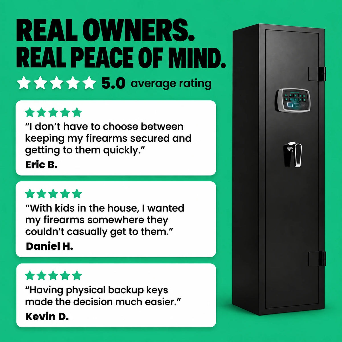 Biometric Rifle Gun Safe with Fingerprint Access