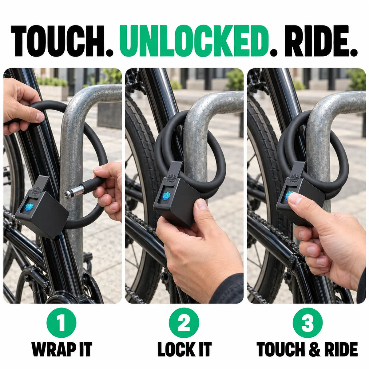 Anti-Theft Steel Cable Lock for Bikes & E-Bikes