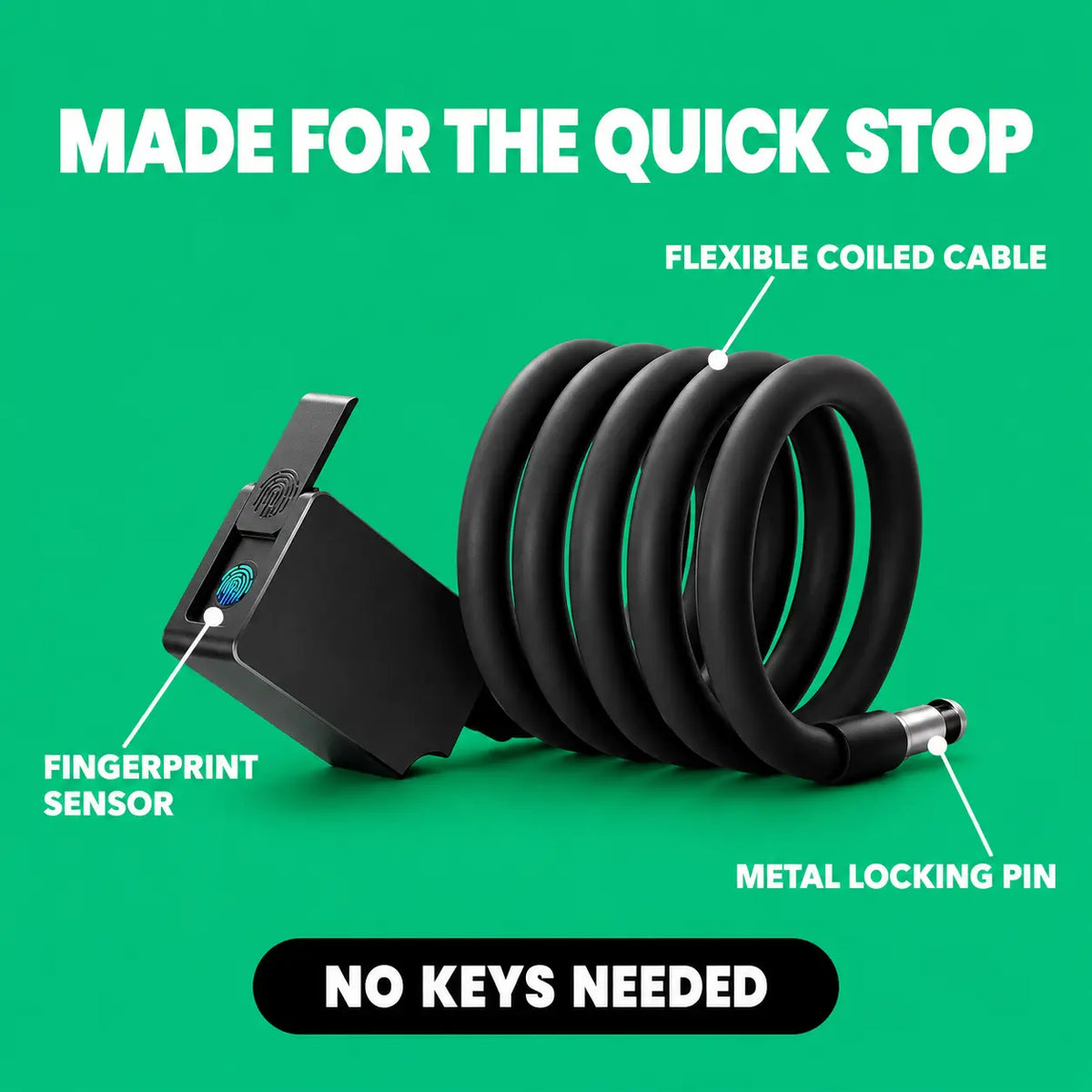 Anti-Theft Steel Cable Lock for Bikes & E-Bikes
