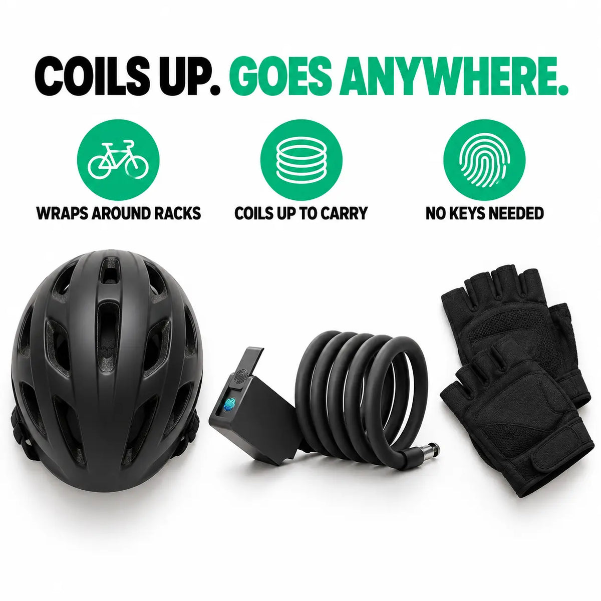Anti-Theft Steel Cable Lock for Bikes & E-Bikes