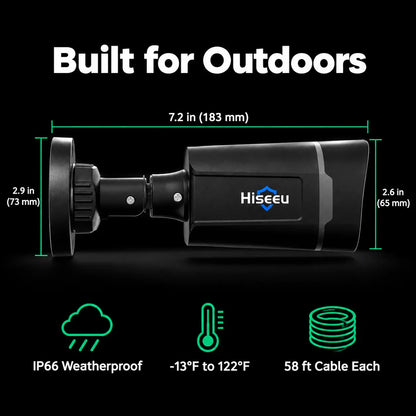 5MP Wired Outdoor Security Camera Kit