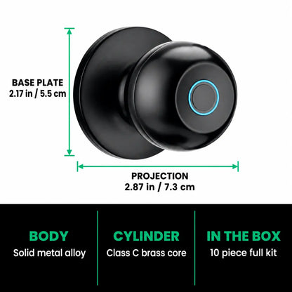 Smart Door Lock Knob With Fingerprint and App