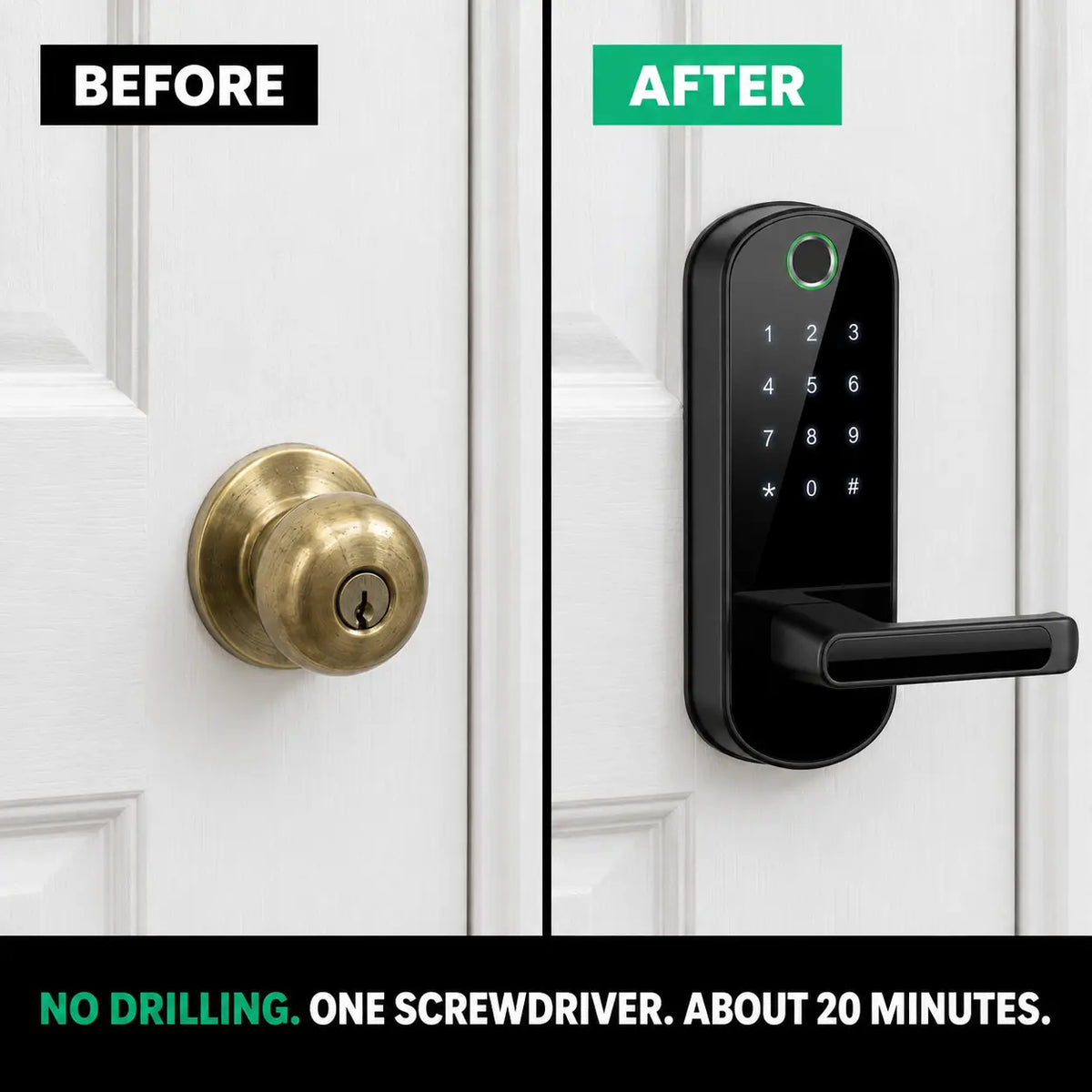 Smart Door Lock With Fingerprint and Handle