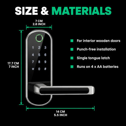 Smart Door Lock With Fingerprint and Handle