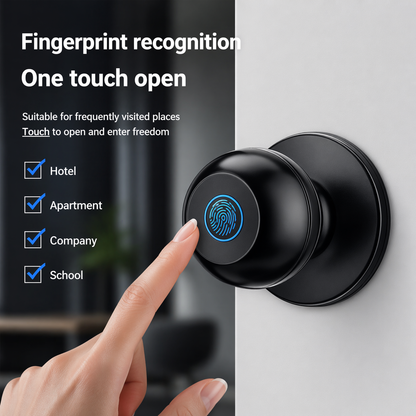 Smart Door Lock Knob With Fingerprint and App